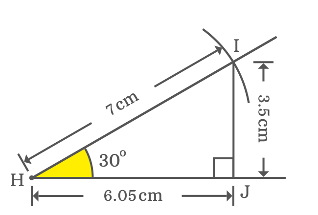 Measuring opposite and adjacent sides of right triangle when angle is 30 degrees